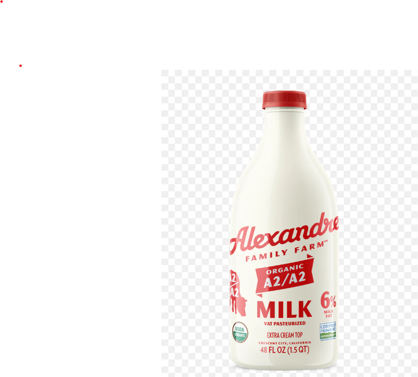 Alexandre Organic A2/A2 6% Milk 48FL OZ(1.5 QT)