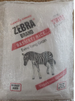 Zebra Basmati White Bag 40LB