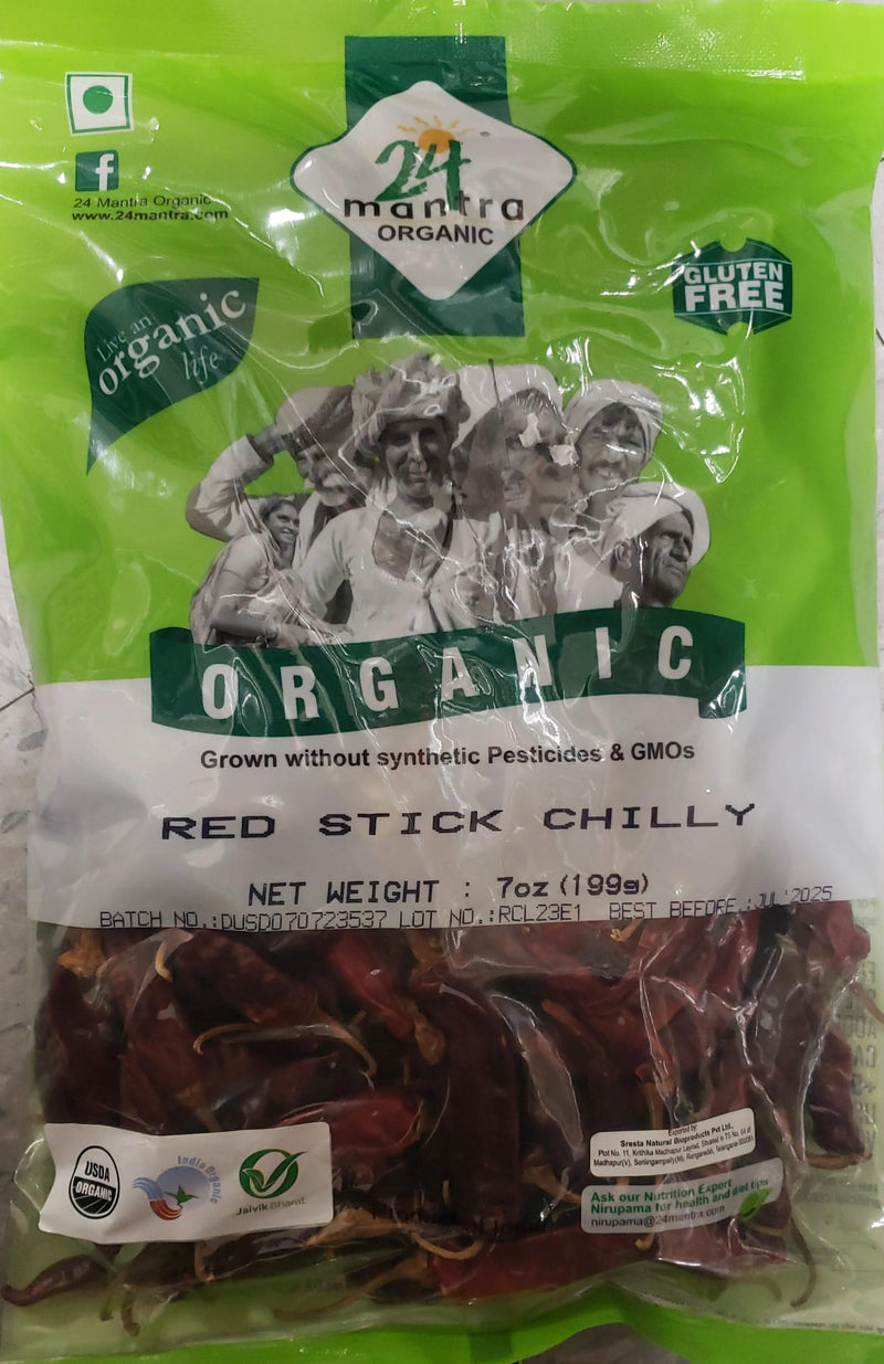 24 Mantra Organic Red Chilli Whole 7OZ
