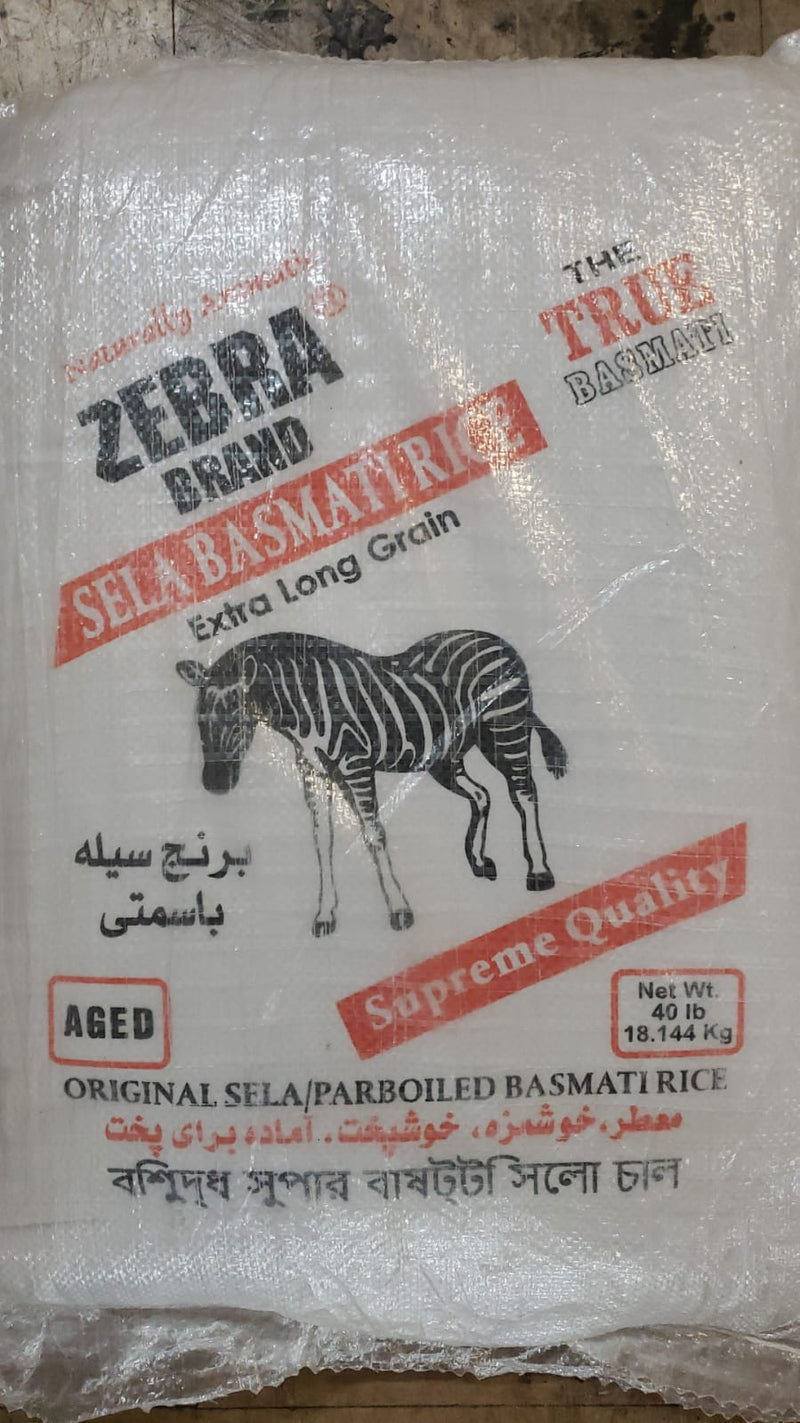 Zebra Sela Basmati White Bag 40LB