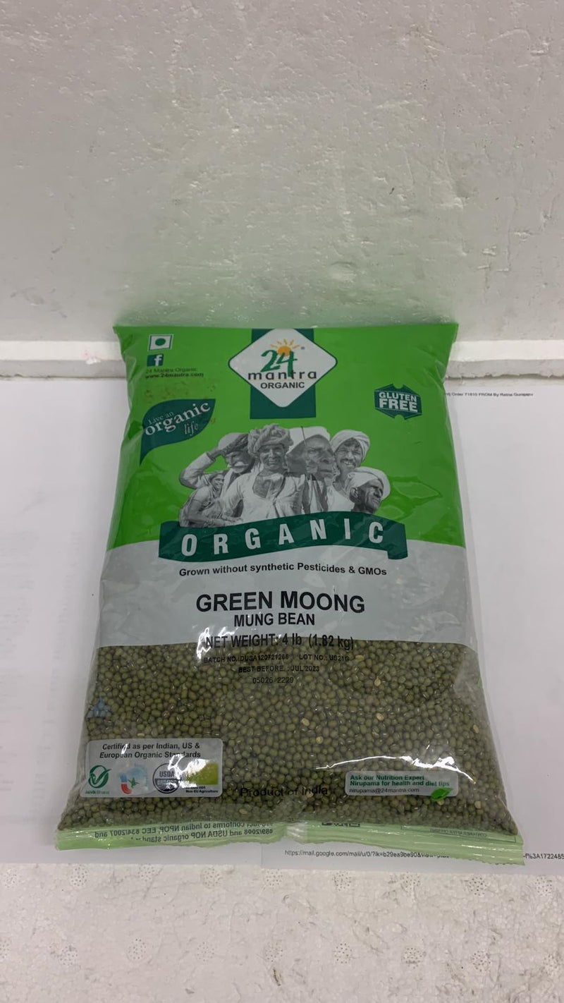 24 Mantra Organic Green Moong 4LB