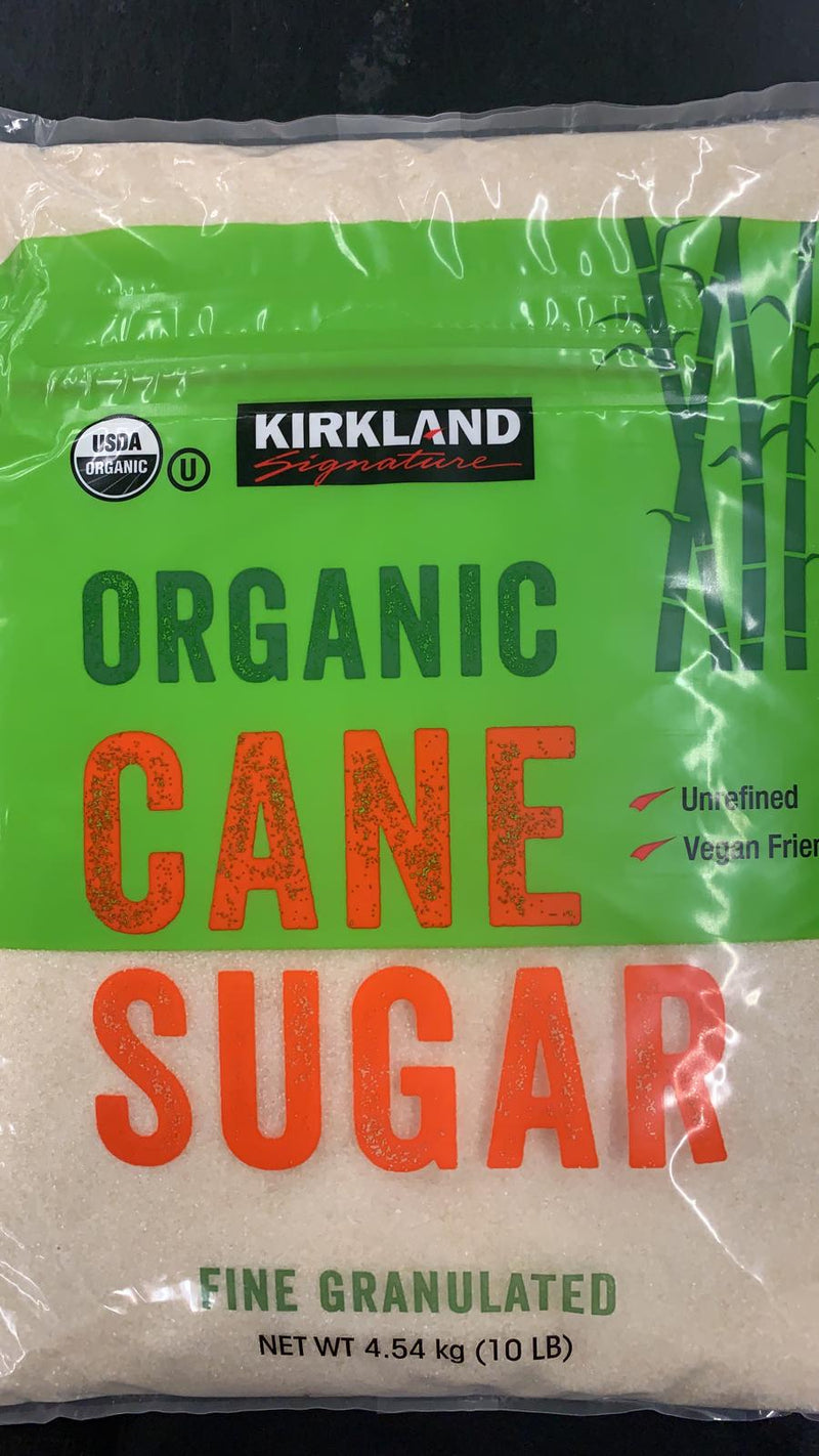 Kirkland Signature Organic Cane Sugar - Fine Granulated Raw, 10 Lb Bag - Fast Shipping