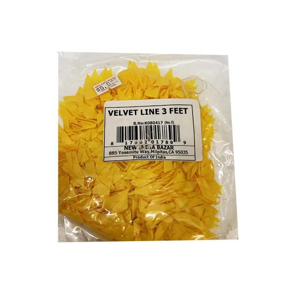 New India Bazar Velvet Line 3 Feet Yellow