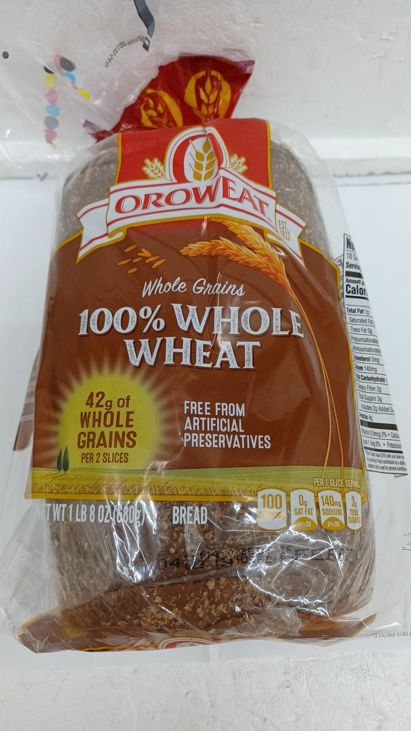 Oroweat 100% Whole Wheat Bread 680GM