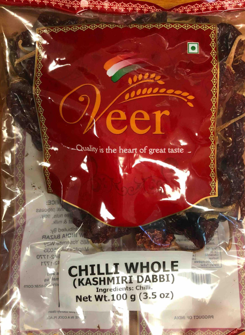 Veer Chilli Whole(Kashmiri Dabbi) 100GM