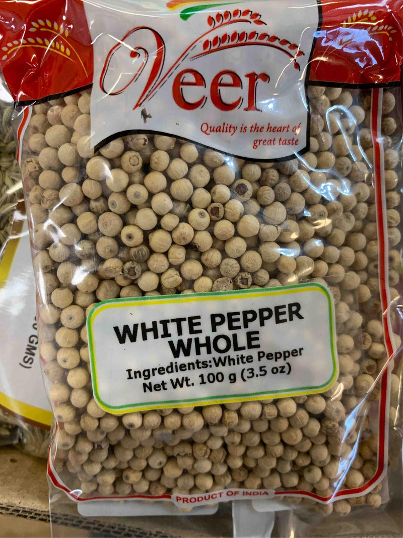 Veer White Pepper Whole 100GM