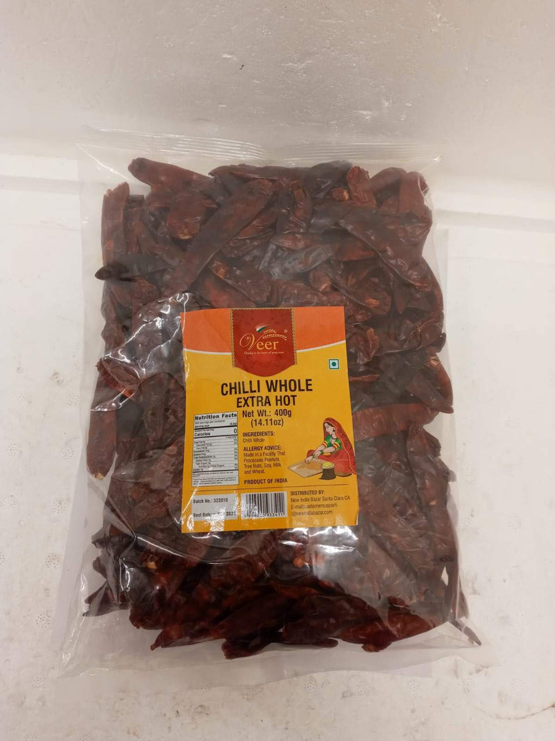 Veer Chilli Whole Extra Hot 400GM