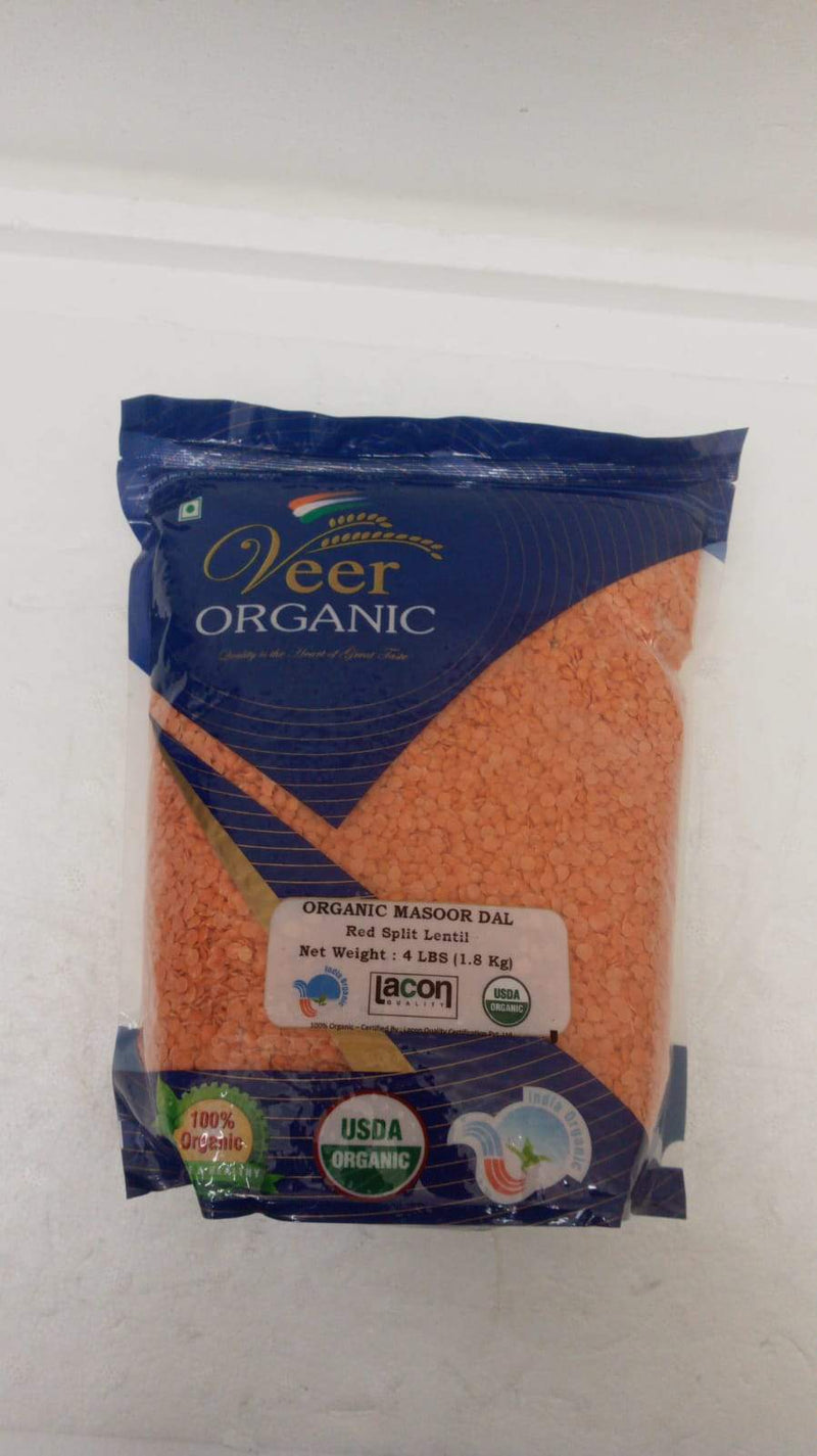 Veer Organic Masoor Dal 4LB