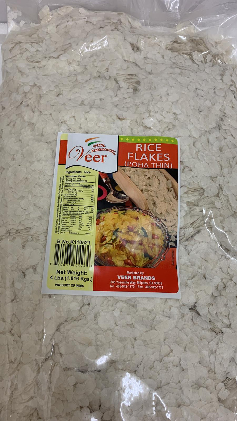 Veer Rice Flakes Poha Thin 4LB